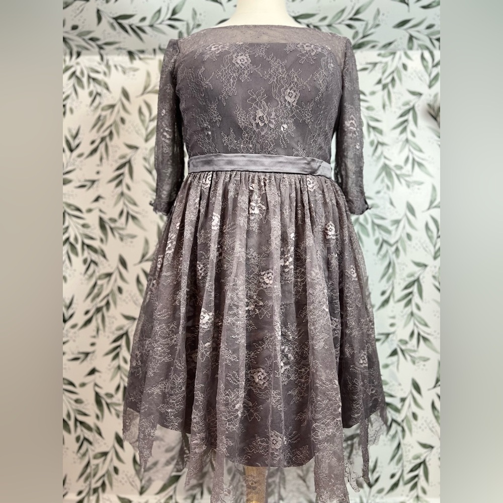 Cocktail Lace Mother of The Bride Grey‎ Formal vintage-inspired New #3
